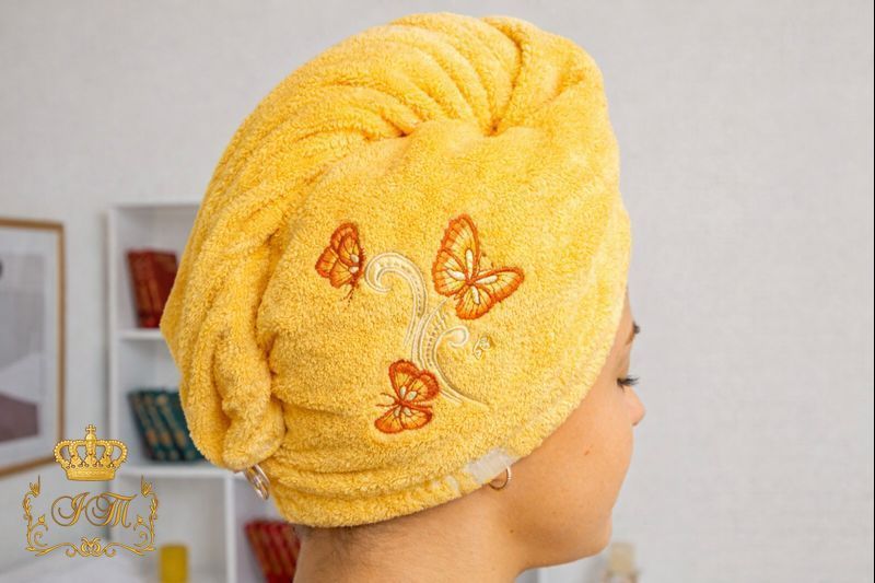 Women's sauna set "Butterflies", yellow