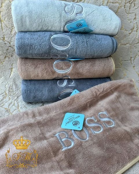 BOSS Face Towel, 50x90 cm, Grey Microfiber, China