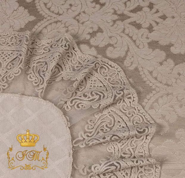 Жаккардовое покрывало с кружевом Vendy, евро размер, Турция, тач BJ-KC-L-07 фото