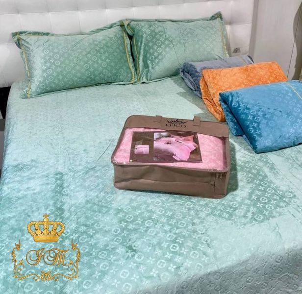 LOUIS VUITTON, велюрова постільна білизна, євро розмір LV-2/e фото