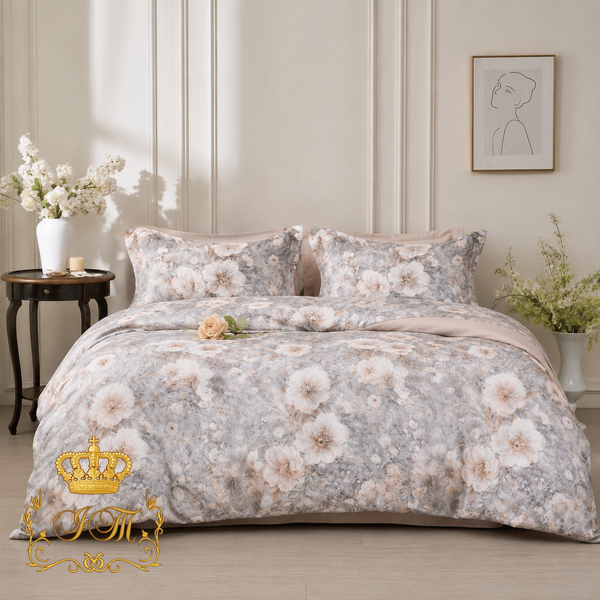 &ldquo;Blooming Garden&rdquo; Bedding Set No. 2, Malloory Home, Luxury Wet Satin, Single Size