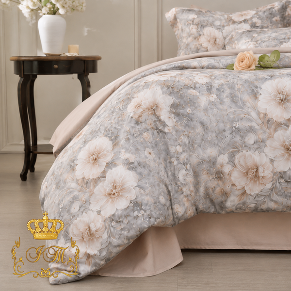 &ldquo;Blooming Garden&rdquo; Bedding Set No. 2, Malloory Home, Luxury Wet Satin, Single Size