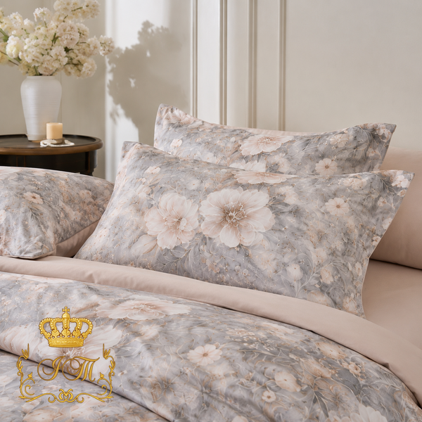 &ldquo;Blooming Garden&rdquo; Bedding Set No. 2, Malloory Home, Luxury Wet Satin, Single Size