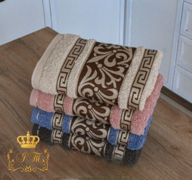Золотий вензель Версаче, Рушник для бані, 70&times;140 см, махра, беж, Китай BT-T-37 фото