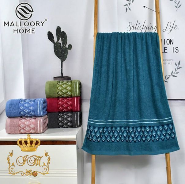 Rhombus Face Towel, 50&times;100 cm, Terry Cotton, Turquoise, China