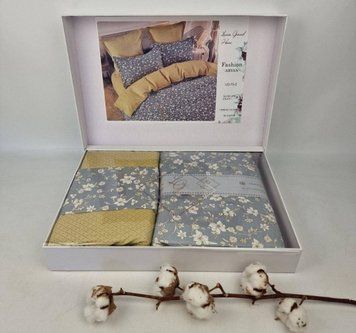 LG-15 Laura Grand Bed Linen with 4 Pillow Cases, Satin, Euro Size