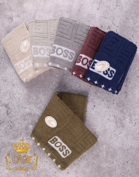 Boss, Рушник для обличчя, 50&times;90 см, махра, беж, Китай FT-T-37 фото