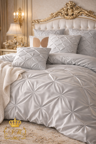 &ldquo;Zhatka&rdquo; Bedding Set, Light Grey, Satin, Euro Size