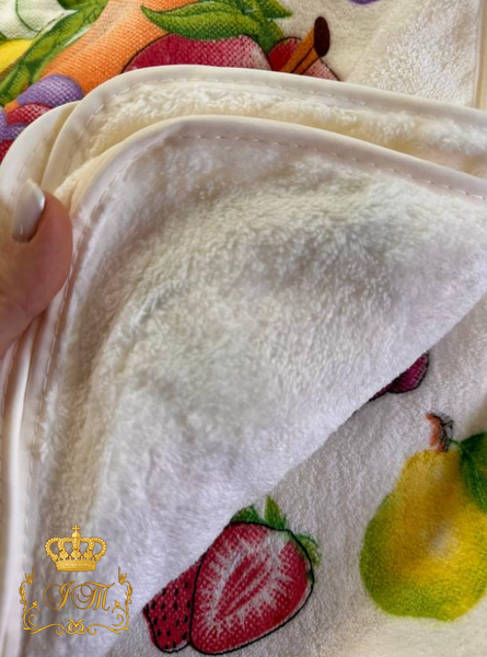Дракон зелёный с фруктами, кухонное полотенце с металическим держателем, микрофибра, 35х70 см KTM-44 фото