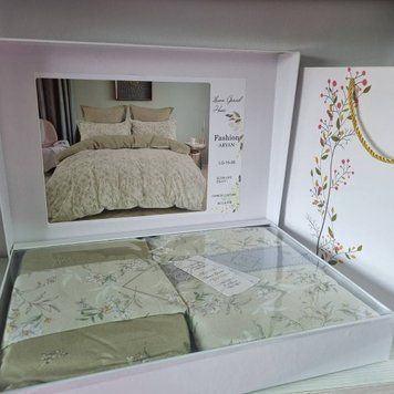 LG-15 Laura Grand Bed Linen with 4 Pillow Cases, Satin, Euro Size