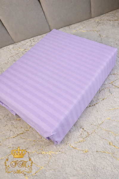 Lilac Stripes Satin Bedding Set No9 Primăvara, Double Size
