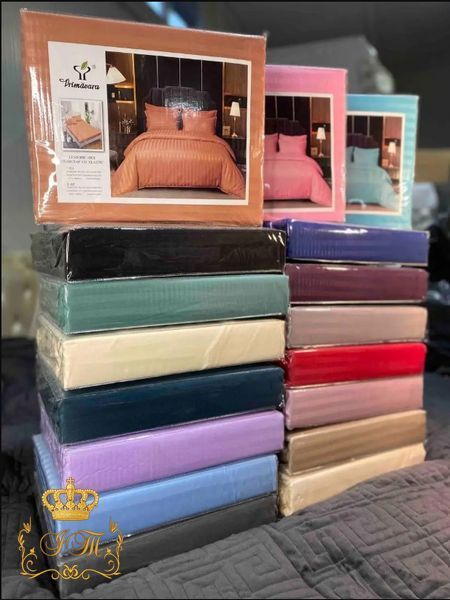 Lilac Stripes Satin Bedding Set No9 Primăvara, Double Size