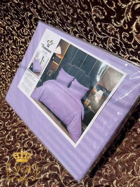 Lilac Stripes Satin Bedding Set No9 Primăvara, Double Size