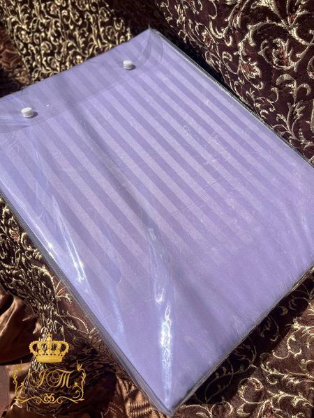 Lilac Stripes Satin Bedding Set No9 Primăvara, Double Size