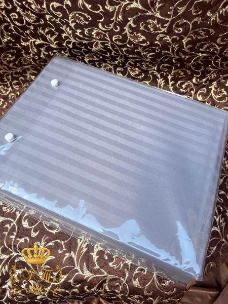 Grey Stripes Satin Bedding Set No10 Primăvara, Double Size