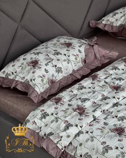 LG-7 Laura Grand Bed Linen With Summer Quilt, Satin, Euro Size