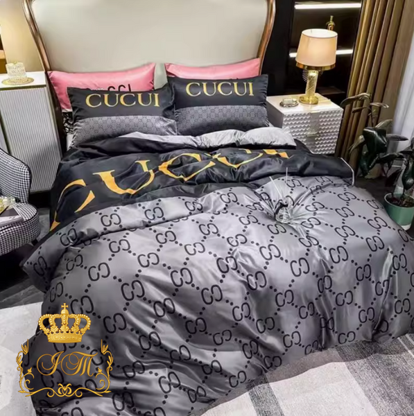 Брендовое постельное белье из сатина &mdash; реплика Gucci, Louis Vuitton, Chanel BR-06/e фото