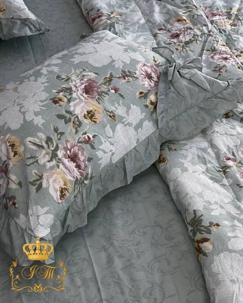 LG-7 Laura Grand Bed Linen With Summer Quilt, Satin, Euro Size