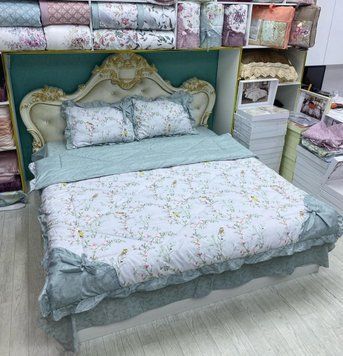 LG-7 Постельное белье Laura Grand с летним одеялом, сатин, евро размер LG-7-5-s/b фото