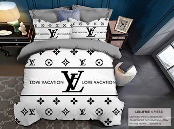 Брендовое постельное белье из сатина &mdash; реплика Gucci, Louis Vuitton, Chanel BR-08/e фото