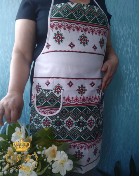 Кухонный набор 3-в-1 из льна №1 &ndash; фартук, прихватка и рукавица KS-3-01 фото