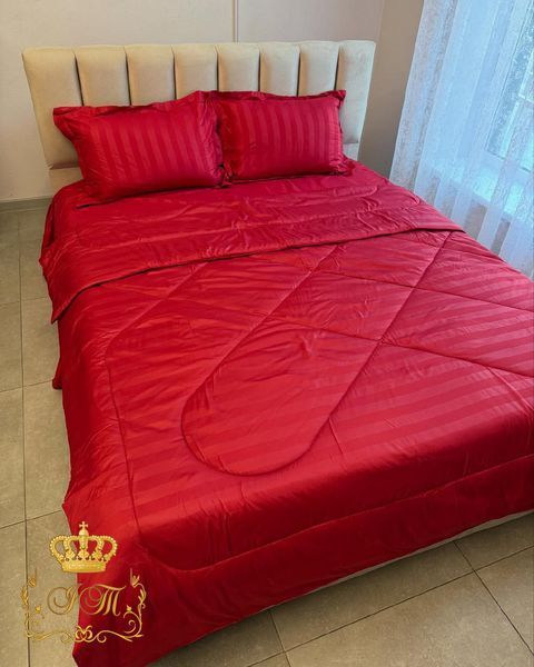 Quilt Stripes Satin Bedding Set, Euro Size