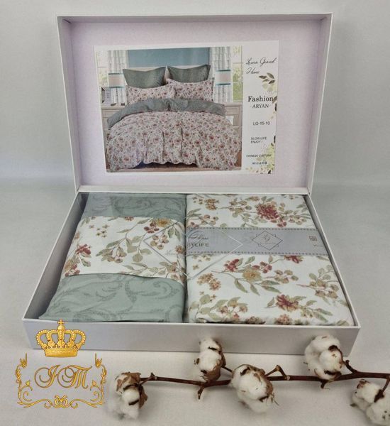 LG-15 Laura Grand Bed Linen with 4 Pillow Cases, Satin, Euro Size