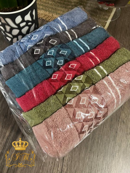 Rhombus Face Towel, 50&times;100 cm, Terry Cotton, Bordo, China