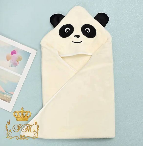 Baby Bath Corner Towel Panda from Microfiber 85&times;85 cm with Hood